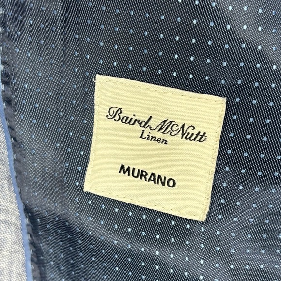 Murano Baird McNutt Linen Blazer Mens Medium Blue Two Button Sport Coat - Picture 3 of 12